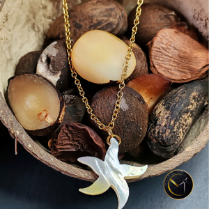 Collier étoile de mer en nacre et acier inoxydable