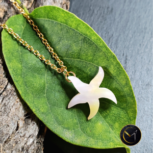 Collier étoile de mer en nacre et acier inoxydable