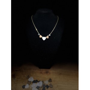 collier, coeurs, ébène de Madagascar, tamarin, bijoux, ivoire végétal, acier inoxydable
