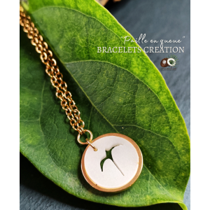 bracelet breloque paille-en-queueen ivoire végétal et acier inoxydable