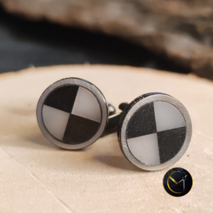 Boutons de manchettes, ébène, ivoire végétal, acier inoxydable, homme, chemise, Madagascar, bijoux, Réunion
